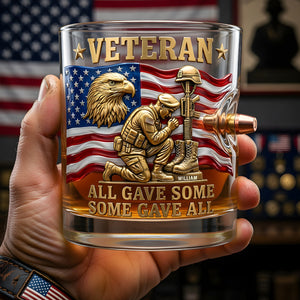 Honor Veteran Bullet Glass - Personalized Gifts For Veterans 01tydt180626 - Glass - GoDuckee
