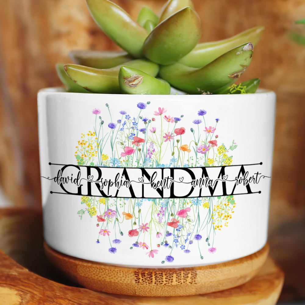 Grandma- Personalized Plant Pot- Gift For Grandma- Grandma Plant Pot - Plant Pot - GoDuckee
