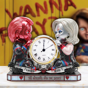 Spooky Couple Desk Clock Plaque - Personalized Gift For Couple 02OHLU040625 - Clock Plaques - GoDuckee