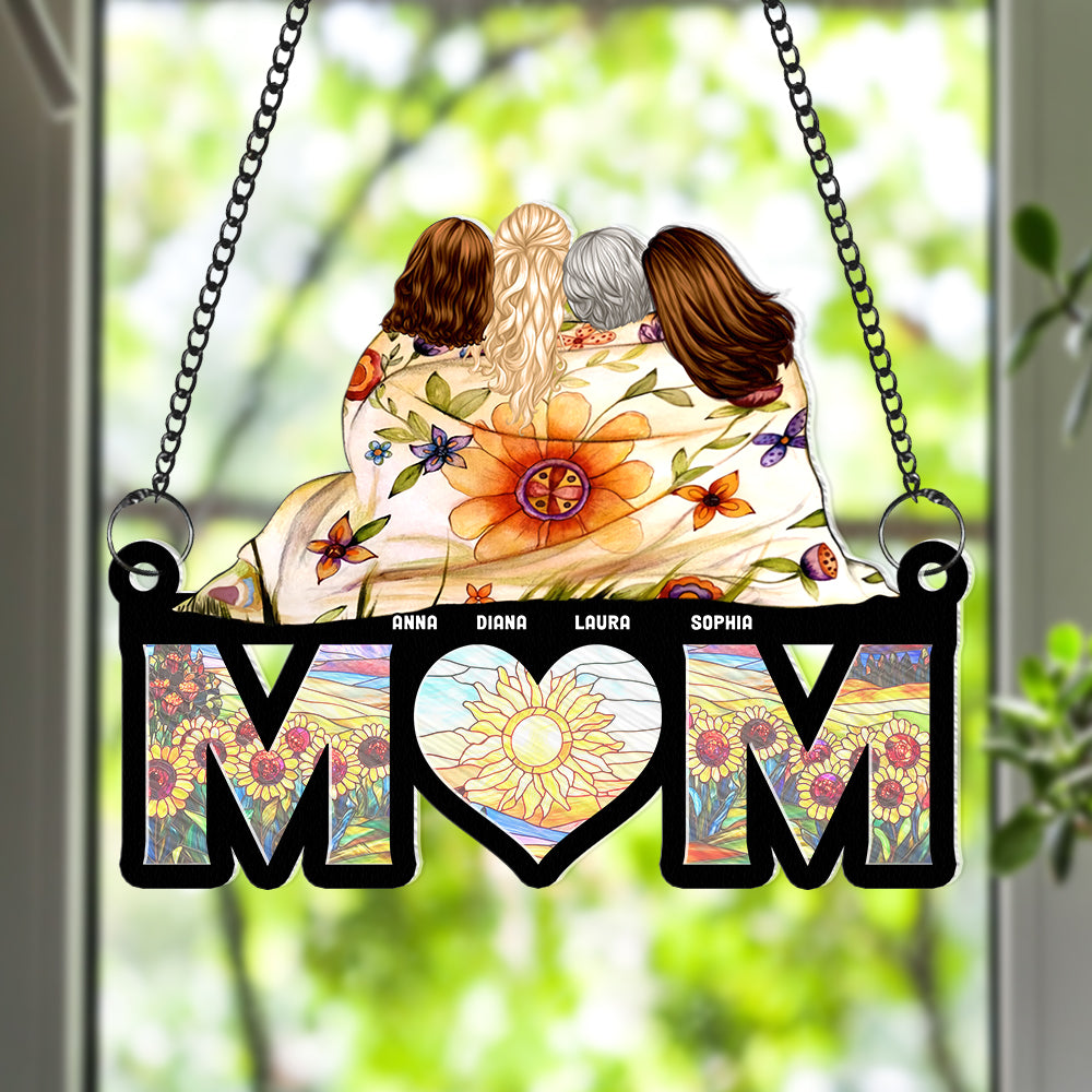 Personalized Gifts For Mom Window Hanging Suncatcher Ornament Mom And Daughters 04HUQN260225HH - Ornament - GoDuckee