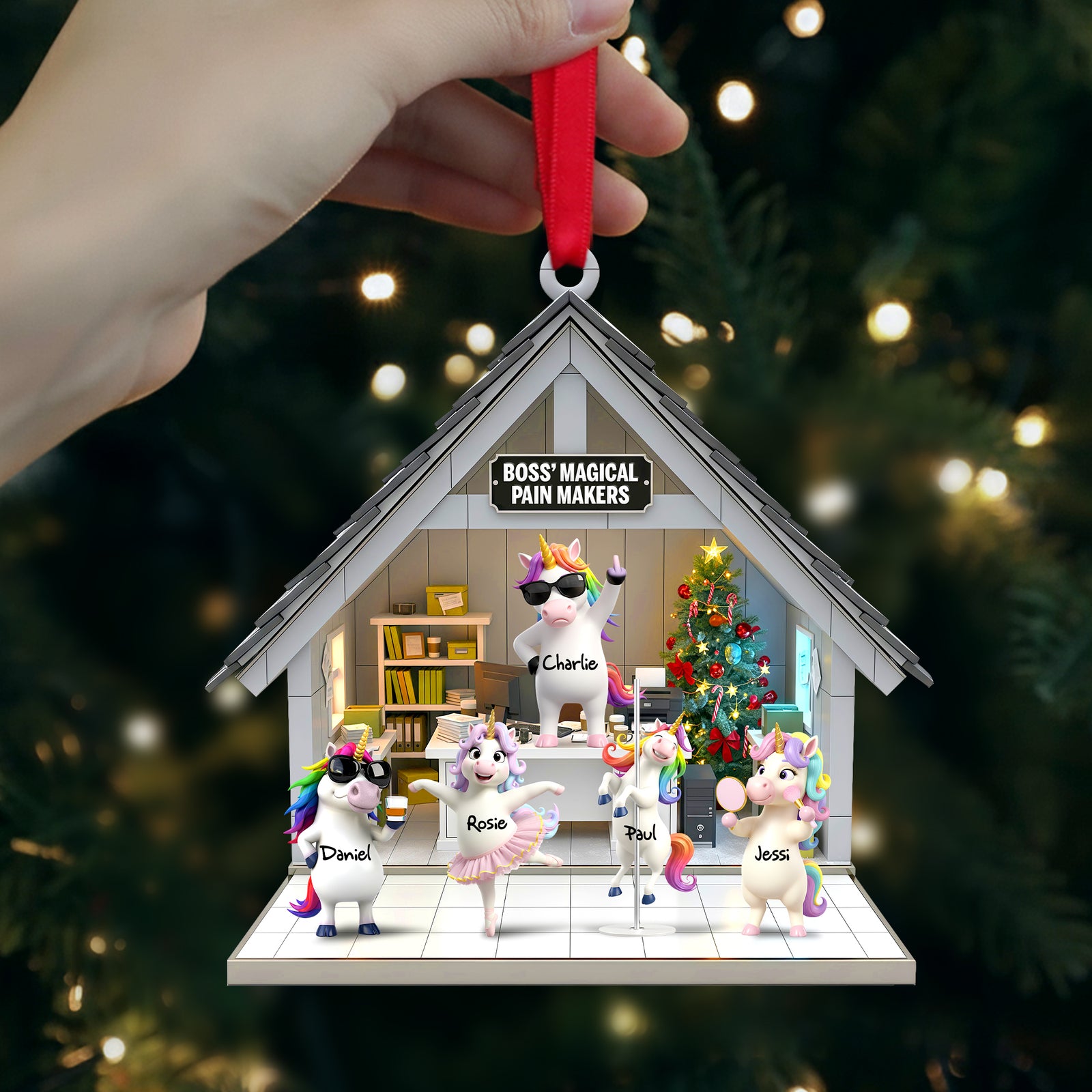 Unicorn Workday Chaos Ornament - Personalized Gifts For Officers 02OHLU151125 - Ornament - GoDuckee