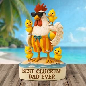 Rooster Dad Plaque - Personalized Gifts For Dad 03qhpu140525 - Shaped Plaques - GoDuckee