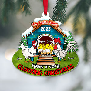 Have A Very Clucking Christmas-Personalized Acrylic Ornament-Christmas Gift For Family - Ornament - GoDuckee