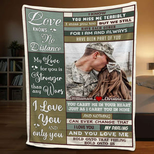 I Love You And Only You, Personalized Blanket, Military Couple Gifts - Blanket - GoDuckee