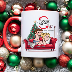 Personalized Gift for Couple, Naughty Couple On Sofa Christmas Coffee Mug 04toqn031024hh - Coffee Mug - GoDuckee