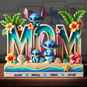 Personalized Gift For Mom Acrylic Plaque- Mama & Her Little Aliens 01TGLU040425 - Shaped Plaques - GoDuckee