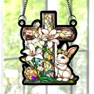 Gifts For Easter's Day Acrylic Suncatcher Rabbit Eggs 03xqqn180125 - Ornament - GoDuckee