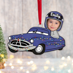 Custom Photo Gifts For Kids Christmas Cartoon Car Ornament 03kapu141124 - Ornament - GoDuckee