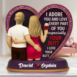 Hugging Couple Acrylic Plaque - Personalized Gifts For Couple 01NALU230525 - Shaped Plaques - GoDuckee
