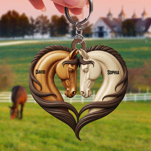 Horse Couple Keychain - Personalized Gifts For Couple 06natn140625 - Keychains - GoDuckee