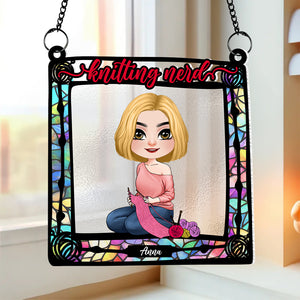 Personalized Gifts For Knitting Girl Suncatcher Ornament 01natn290724hh - Ornament - GoDuckee