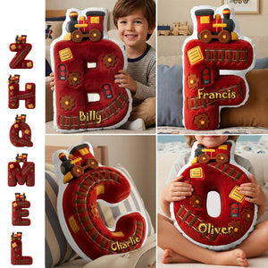 Train Initial Letter Custom Shaped Pillow - Personalized Gifts For Kids 04kimg151225 - Pillow - GoDuckee