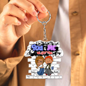 Personalized Gift For Couples Keychain Y2K Cartoon Couple 05KALU271224HG - Keychains - GoDuckee