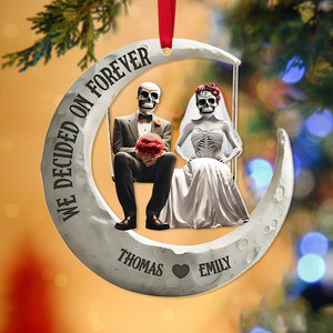 Personalized Gifts For Couple Christmas Skull Couple Ornament 02ohpu081124 - Ornament - GoDuckee