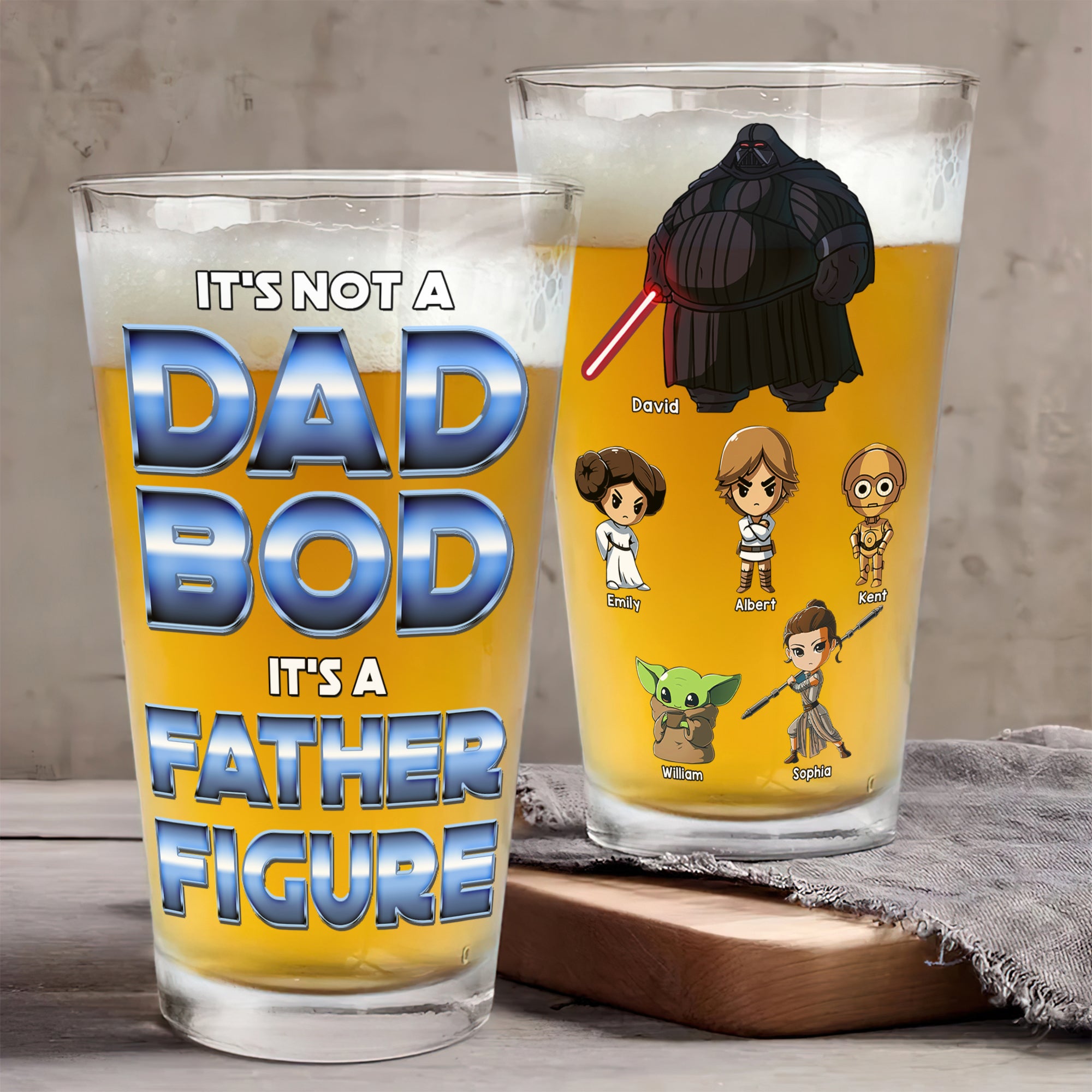 Personalized Gifts For Dad Beer Glass 01NAQN100524 Father's Day - Drinkware - GoDuckee