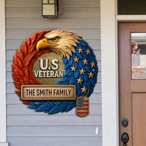 Veteran Family Metal Sign - Personalized Gifts For Family 02HULU210525 - Metal Signs - GoDuckee