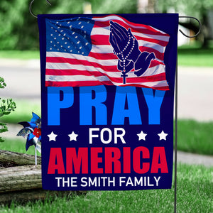 Personalized Gifts For Family Garden Flag Pray For America Flag 04ACDT170724 - Garden Flag - GoDuckee