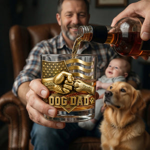 Dog Dad Drinking Glass - Personalized Gifts For Dads 03nalu190526 - Glass - GoDuckee