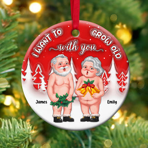 Personalized Gifts For Couple Ceramic Ornament, Funny Christmas Couple Standing 01napu190724 - Ornament - GoDuckee