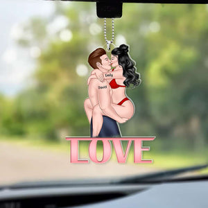 Romantic Couple, Love You Forever, Personalized Car Ornament, Gifts For Couple - Ornament - GoDuckee