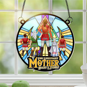 Personalized Gifts For Mom Window Hanging Suncatcher Ornament Mom & Her Little Ones 02OHLU150225HG - Ornament - GoDuckee