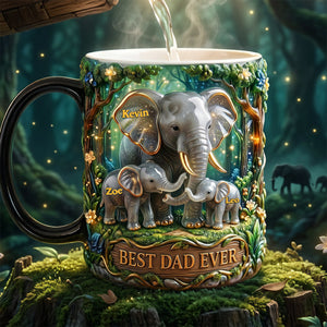 Elephant Dad Magic Coffee Mug - Personalized Gifts For Father's Day Magic Mug 02TYTA230526 - Coffee Mug - GoDuckee