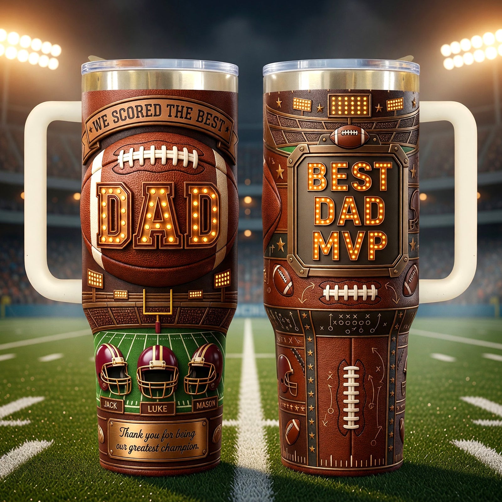 USA Football Best Dad 40oz Tumbler - Personalized Gifts For Dad 05paqn040526 - Tumbler Cup - GoDuckee