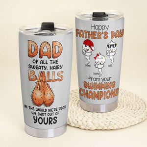 Happy Father's Day From Your Swimming Champions Personalized Tumbler Cup, Gift For Dad - Tumbler Cup - GoDuckee