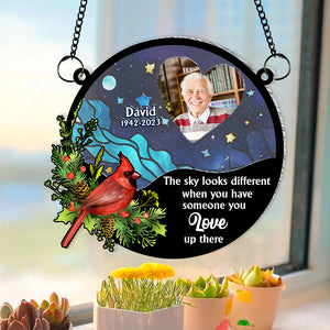 Custom Photo Heaven Suncatcher, Memorial The Sky Looks Different When You Have Someone You Love Up There Suncatcher 04TOMH270824 - Ornament - GoDuckee