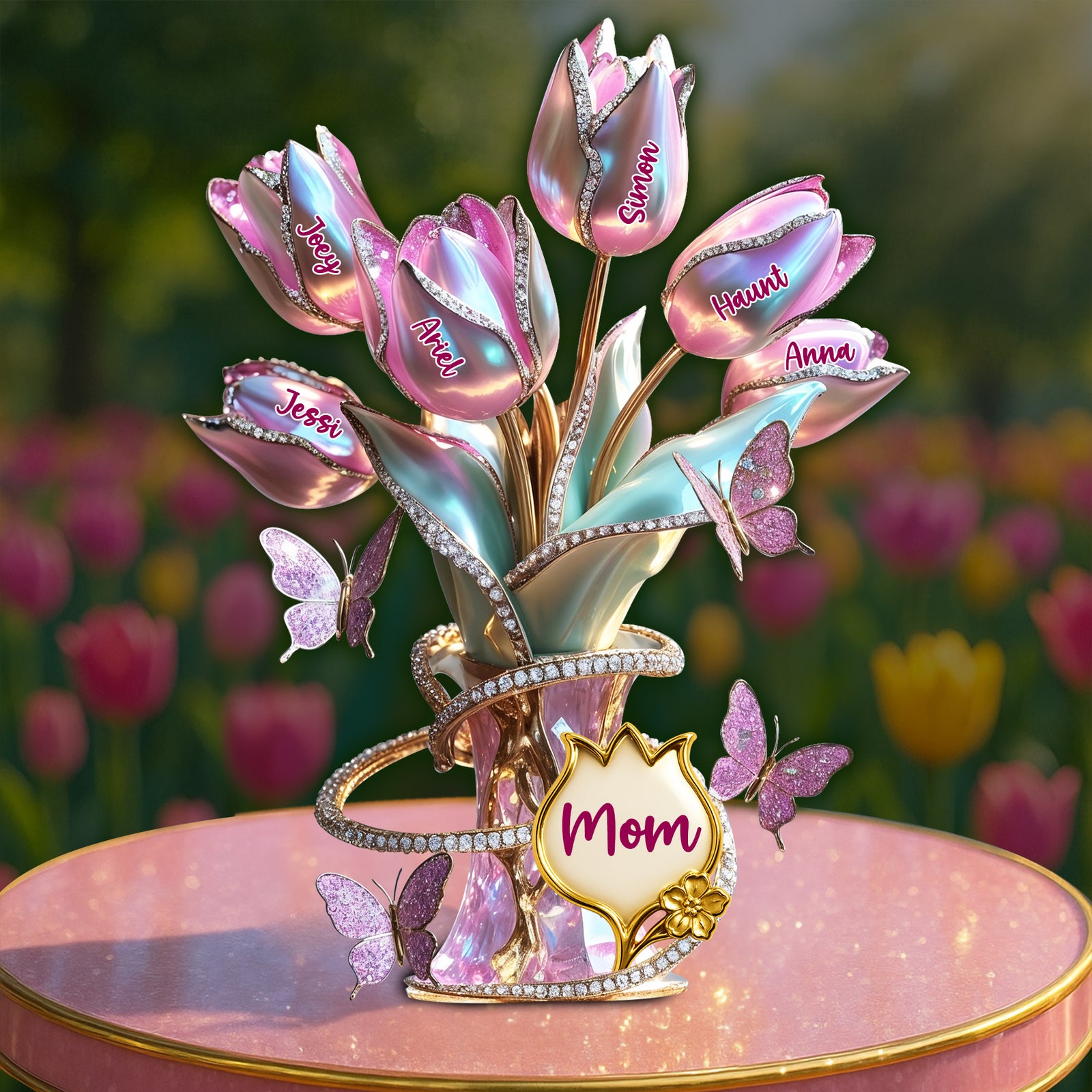 Tulips Of Love To Mom Acrylic Plaque - Personalized Gift For Mother 03TGLU240425 - Shaped Plaques - GoDuckee