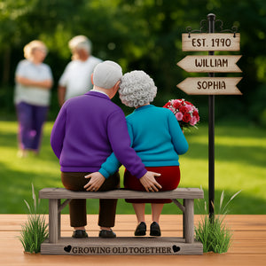 Funny Old Couple Acrylic Plaque - Personalized Gifts For Couple 01OHLU310525 - Shaped Plaques - GoDuckee
