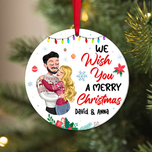 We Wish You A Merry Christmas, Personalized Acrylic Ornament, Xmas Gift For Couple - Ornament - GoDuckee