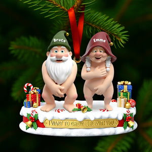 Mischievous Gnome Couple Acrylic Ornament - Personalized Gifts For Couples 08OHLU201125 - Ornament - GoDuckee