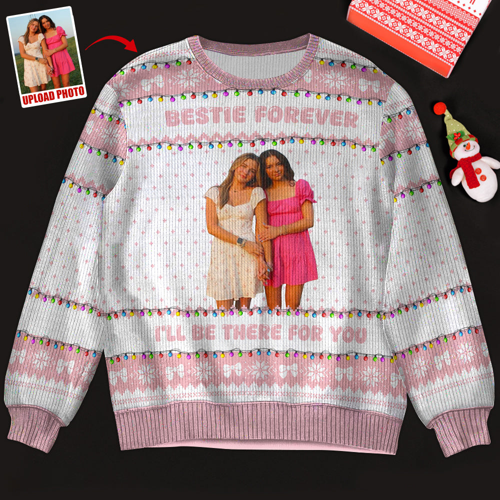 Custom Photo Gifts For Bestie Christmas Ugly Sweater 01PGDT301024 - Ugly Christmas Sweater - GoDuckee