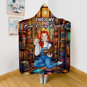 Personalized Gifts For Book Lovers Wearable Blanket Hoodie My Book Reading Blanket - Blankets - GoDuckee