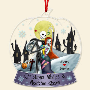 Personalized Gifts for Couple, Cartoon couple under the mistletoe acrylic ornament 03TOQN130824 - Ornament - GoDuckee