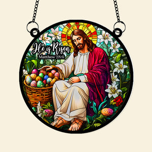 Jesus Easter's Day Gifts Suncatcher Ornament 02XQLU060125 - Ornament - GoDuckee
