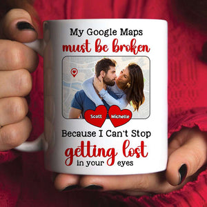 Custom Photo Gifts For Couple Personalized Coffee Mug I Can't Stop Getting Lost In Your Eyes - Coffee Mugs - GoDuckee