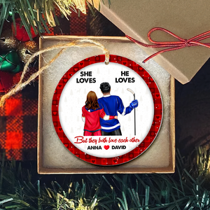 Personalized Gifts For Ice Hockey Lovers Couple Christmas Ornament 05hupu141024tm - Ornament - GoDuckee