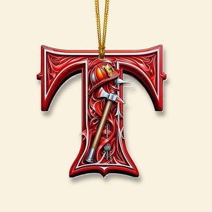 Custom Alphabet Letter Firefighter Gifts Christmas Ornament 04OHMH171024 - Ornament - GoDuckee