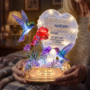 A Part In Heaven Hummingbird Couple Light Box, Personalized Keepsake To Remember The Departed One 01qhta180726 - Light Box - GoDuckee