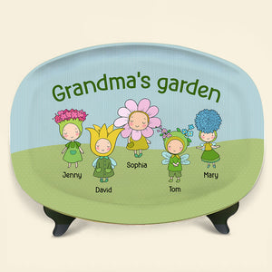 Grandma Flower Garden, Personalized Resin Plate, Gifts For Grandma 04DNTN190623 - Resin Plate - GoDuckee