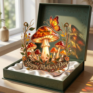 Whimsical Mushroom Mom Suncatcher - Personalized Gift For Moms 04PALU140426