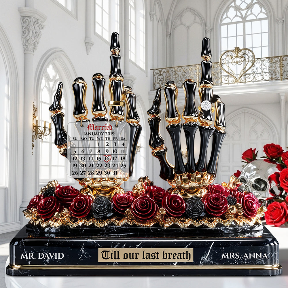 Skeleton Wedding Acrylic Plaque - Personalized Gifts For Couple 02TGDT280625 - Shaped Plaques - GoDuckee