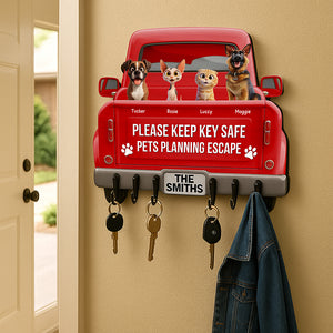Pets Planning Escape Truck Key Hanger - Personalized Gifts For Pet Lovers 01tgqn270625 - Wood Sign - GoDuckee