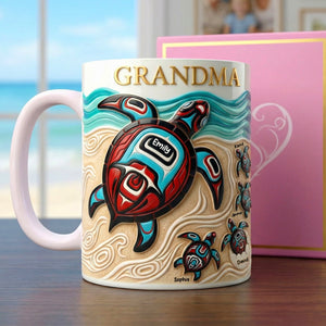 Turtle Grandma Coffee Mug - Personalized Gifts For Grandmas 02huqn090426 - Coffee Mug - GoDuckee