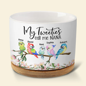 My Tweeties Call Me Nana- Personalized Plant Pot-Gift For Grandma- Grandma Plant Pot - Plant Pot - GoDuckee