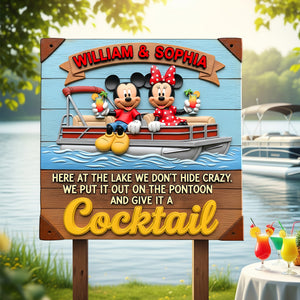 Pontoon Couple Wood Sign - Personalized Gifts For Couple 07nalu190625 - Wood Sign - GoDuckee
