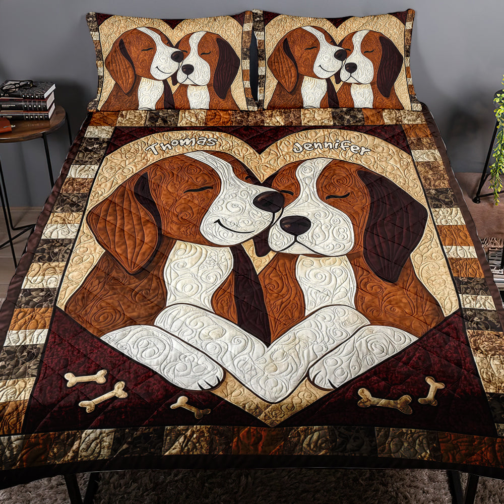 Personalized Gifts For Dog Couple Quilt Bed Set 01qnqn011124 - Blanket - GoDuckee