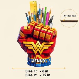 Super Fist Bump Wooden Pen Holder - Personalized Gifts For Kids 03ohtn240725 - Pen Holder - GoDuckee